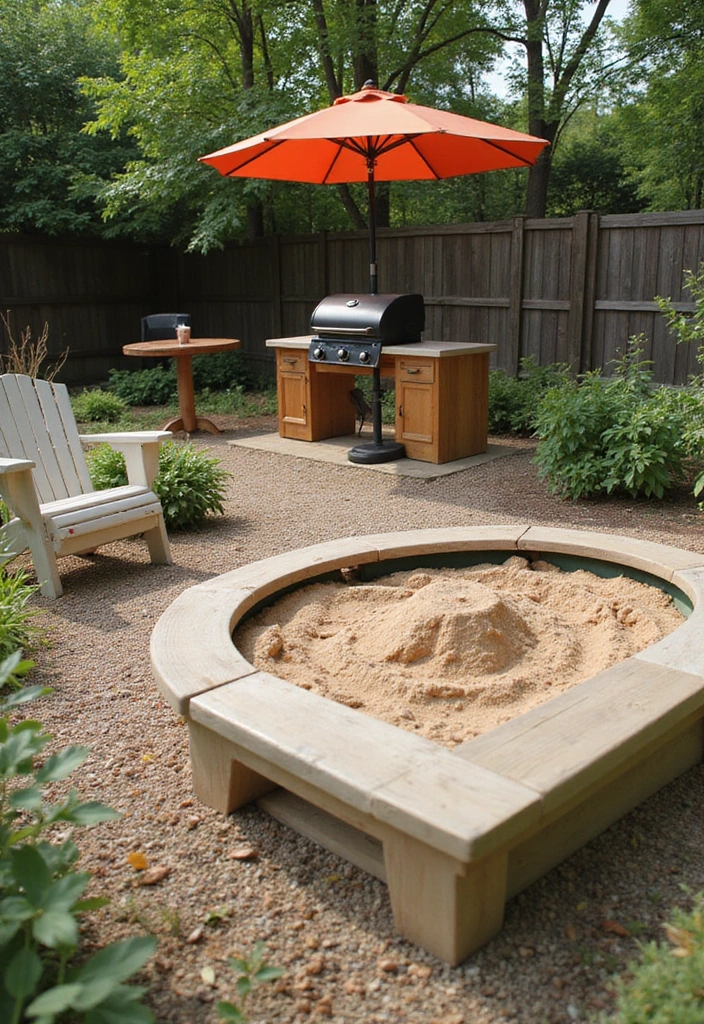 25 Backyard BBQ Area Designs Perfect for Weekend Parties 14 25 Backyard BBQ Area Designs Perfect for Weekend Parties 14. Sandbox Grill Area for Kids
