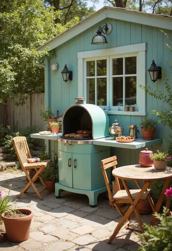 25 Backyard BBQ Area Designs Perfect for Weekend Parties 19 25 Backyard BBQ Area Designs Perfect for Weekend Parties 19. Cute Vintage Retro BBQ Setup