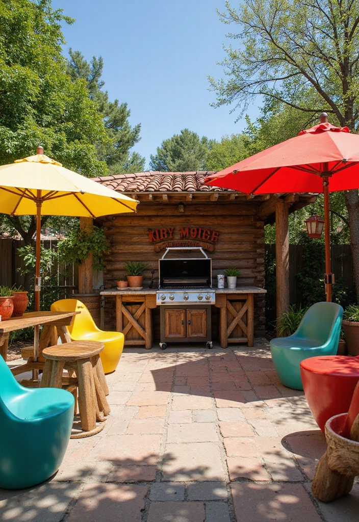 25 Backyard BBQ Area Designs Perfect for Weekend Parties 22 25 Backyard BBQ Area Designs Perfect for Weekend Parties 22. Quirky BBQ Area with Creative Decor