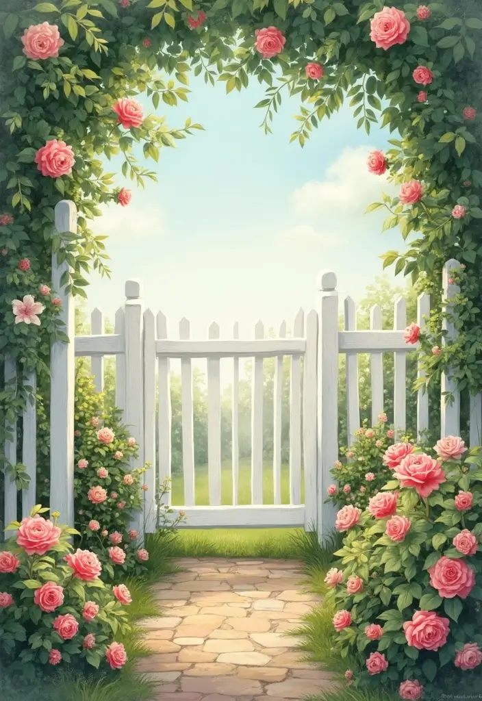 25 Backyard Entrance Ideas That Make a Grand First Impression 11 25 Backyard Entrance Ideas That Make a Grand First Impression - 11. Charming White Picket Fence.