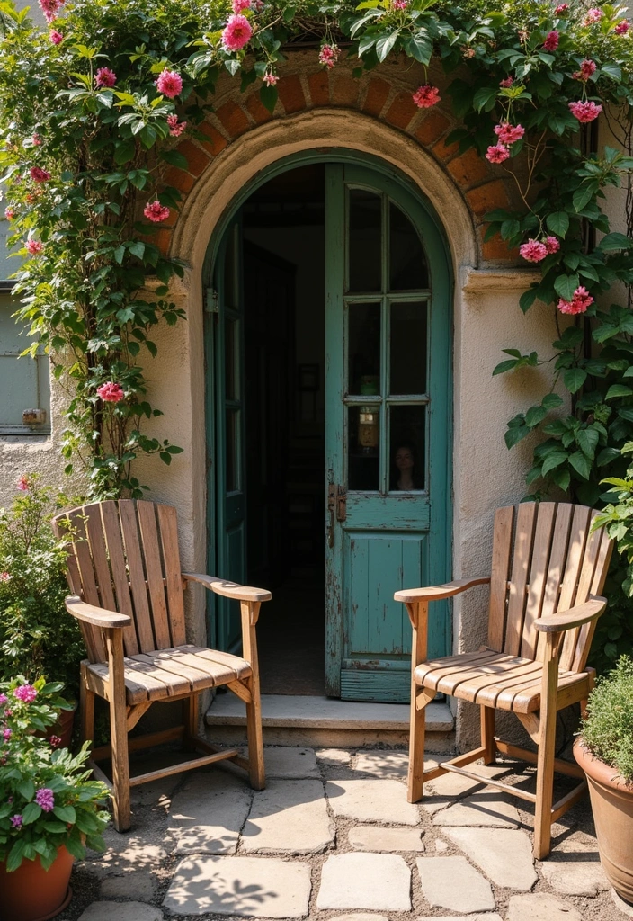 25 Backyard Entrance Ideas That Make a Grand First Impression 15 25 Backyard Entrance Ideas That Make a Grand First Impression - 15. Cozy Seating Area Near the Entrance.