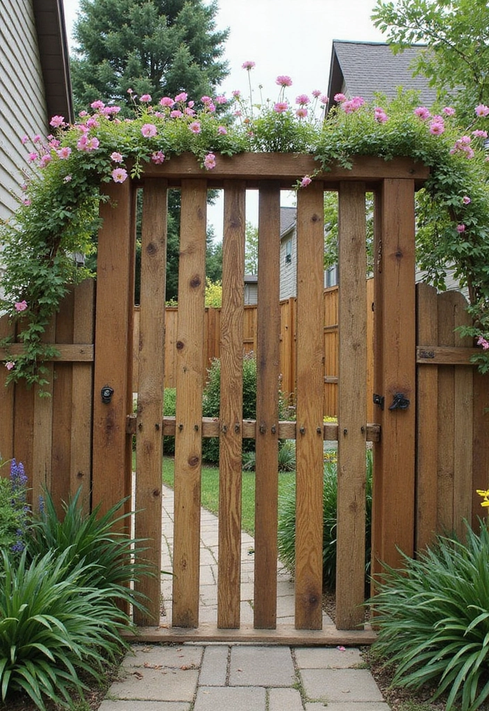 25 Backyard Entrance Ideas That Make a Grand First Impression 20 25 Backyard Entrance Ideas That Make a Grand First Impression - 20. Wooden Pallet Fence.