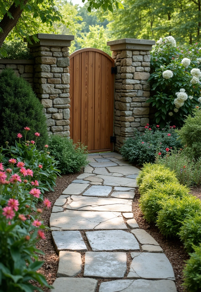 25 Backyard Entrance Ideas That Make a Grand First Impression 3 25 Backyard Entrance Ideas That Make a Grand First Impression - 3. Stone Pathway to the Gate.
