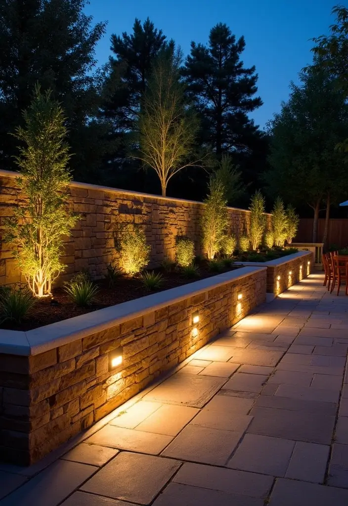 25 Backyard Retaining Wall Ideas That Add Function and Style 22 25 Backyard Retaining Wall Ideas That Add Function and Style 22. Landscape Lighting Integration