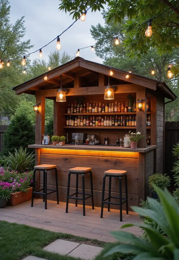 25 Backyard Shed Ideas That Add Storage With Style 13. Shed with an Outdoor Bar
