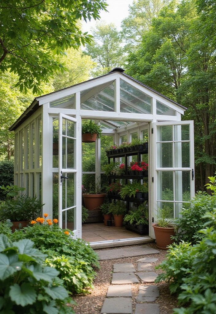 25 Backyard Shed Ideas That Add Storage With Style 15. Greenhouse Shed Combination