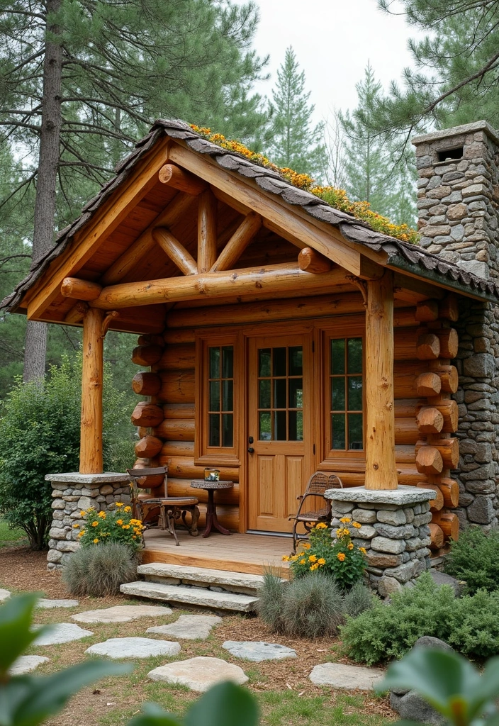 25 Backyard Shed Ideas That Add Storage With Style 21. Rustic Log Cabin Shed