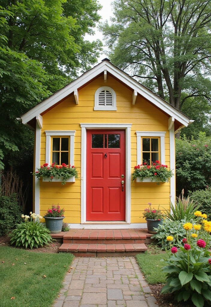 25 Backyard Shed Ideas That Add Storage With Style 9. Colorful Cottage Shed