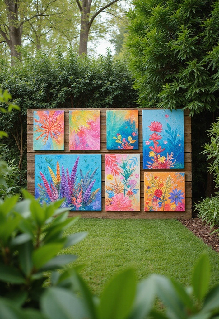 25 Backyard Wall Ideas That Add Texture and Privacy - 11. Canvas Wall Art