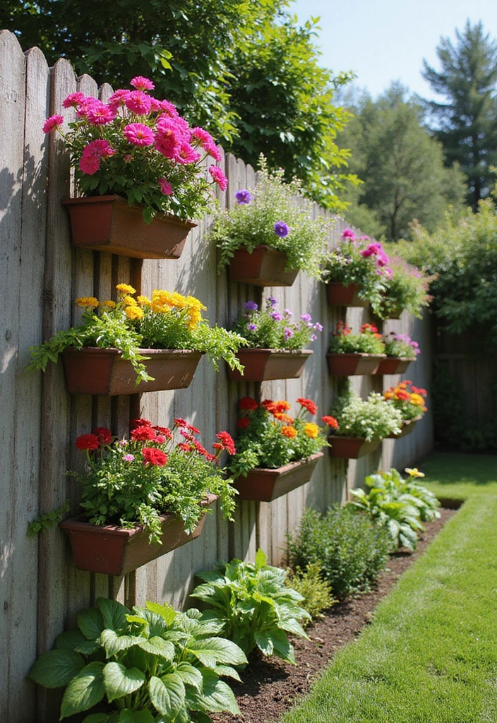 25 Backyard Wall Ideas That Add Texture and Privacy - 12. Vertical Garden Boxes