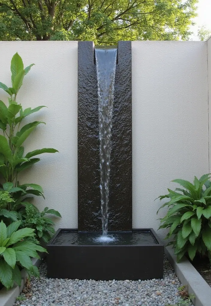 25 Backyard Wall Ideas That Add Texture and Privacy - 21. Vertical Water Features