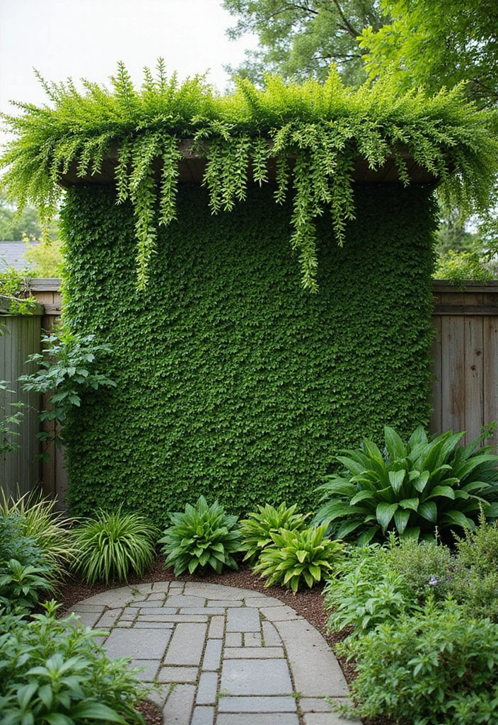 25 Backyard Wall Ideas That Add Texture and Privacy - 22. Green Roof Walls