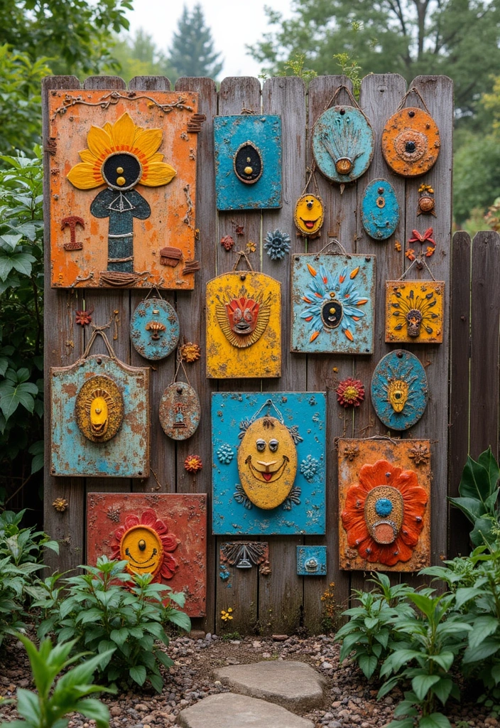 25 Backyard Wall Ideas That Add Texture and Privacy - 25. Artistic Wall Hangings
