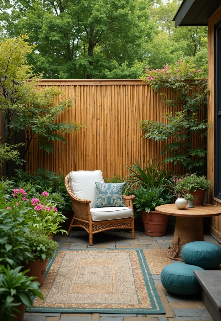25 Backyard Wall Ideas That Add Texture and Privacy - 3. Bamboo Privacy Screens