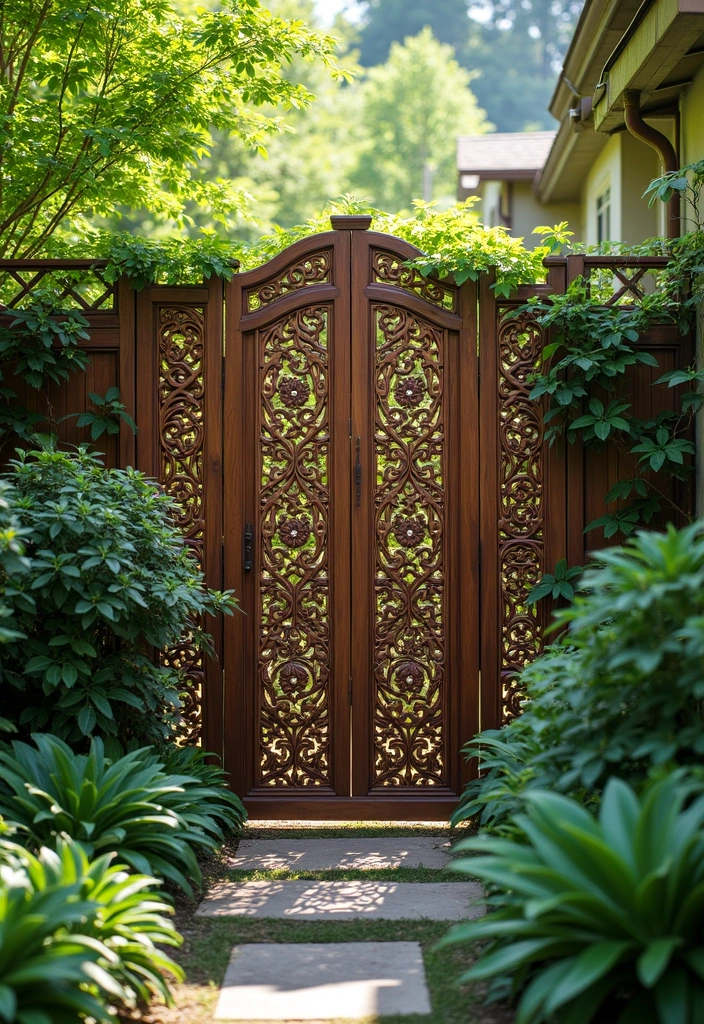 25 Backyard Wall Ideas That Add Texture and Privacy - 6. Decorative Fence Panels