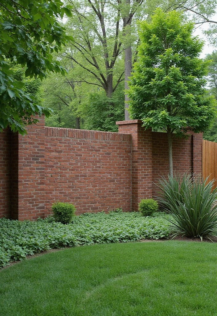 25 Brick Backyard Designs That Feel Timeless and Elegant - 18. Impressive Brick Fencing