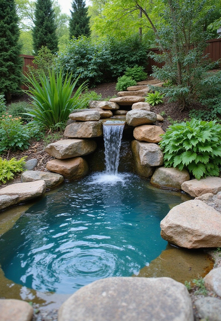 25 Small Backyard Pools That Maximize Every Inch 14. Pool with a Waterfall Feature