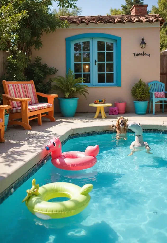 25 Small Backyard Pools That Maximize Every Inch 25. Playful Pool Floats