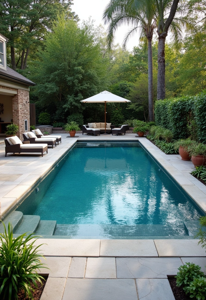 25 Small Backyard Pools That Maximize Every Inch 8. Swim and Lounge Combo