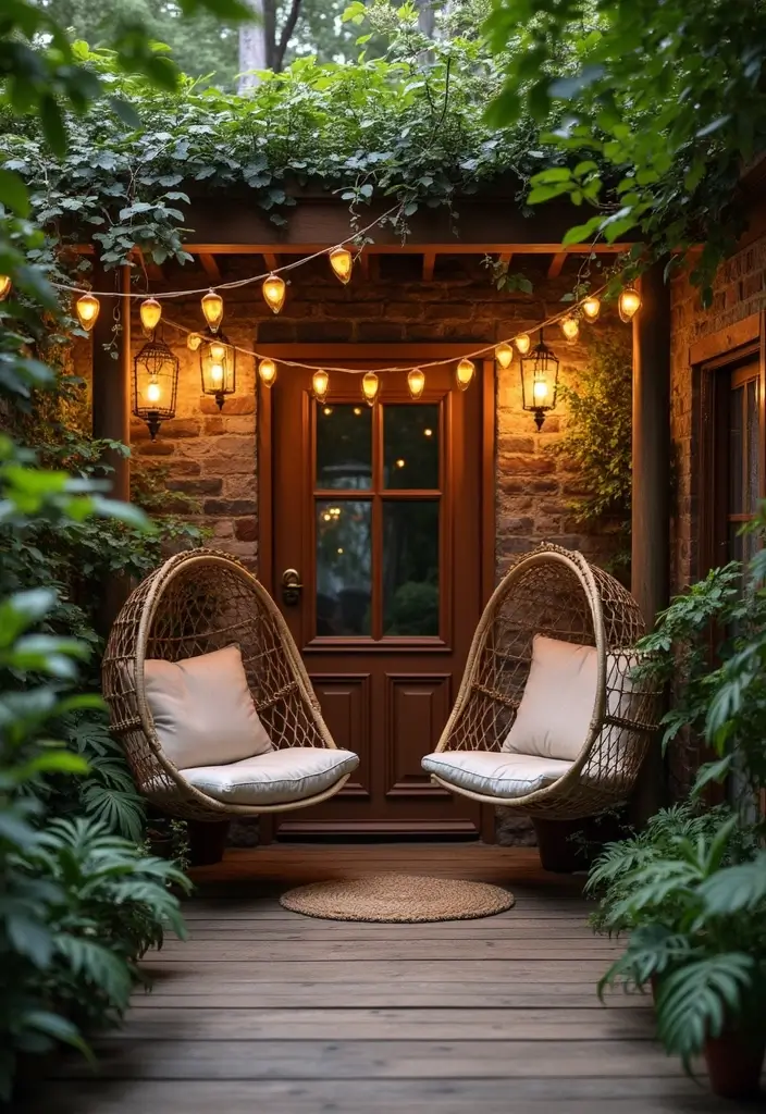 27 Backyard Decoration Ideas That Instantly Refresh Spaces - 16. Cozy Nook with Hanging Chairs