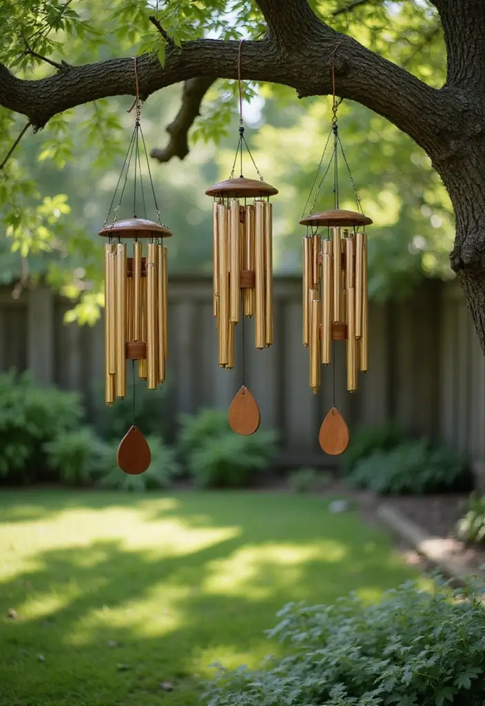 27 Backyard Decoration Ideas That Instantly Refresh Spaces - 22. Wind Chimes for Relaxation