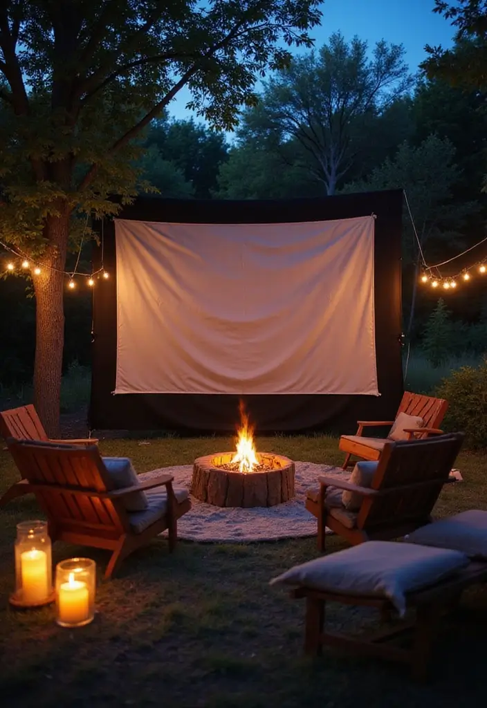 27 Backyard Decoration Ideas That Instantly Refresh Spaces - 27. Outdoor Movie Night Setup