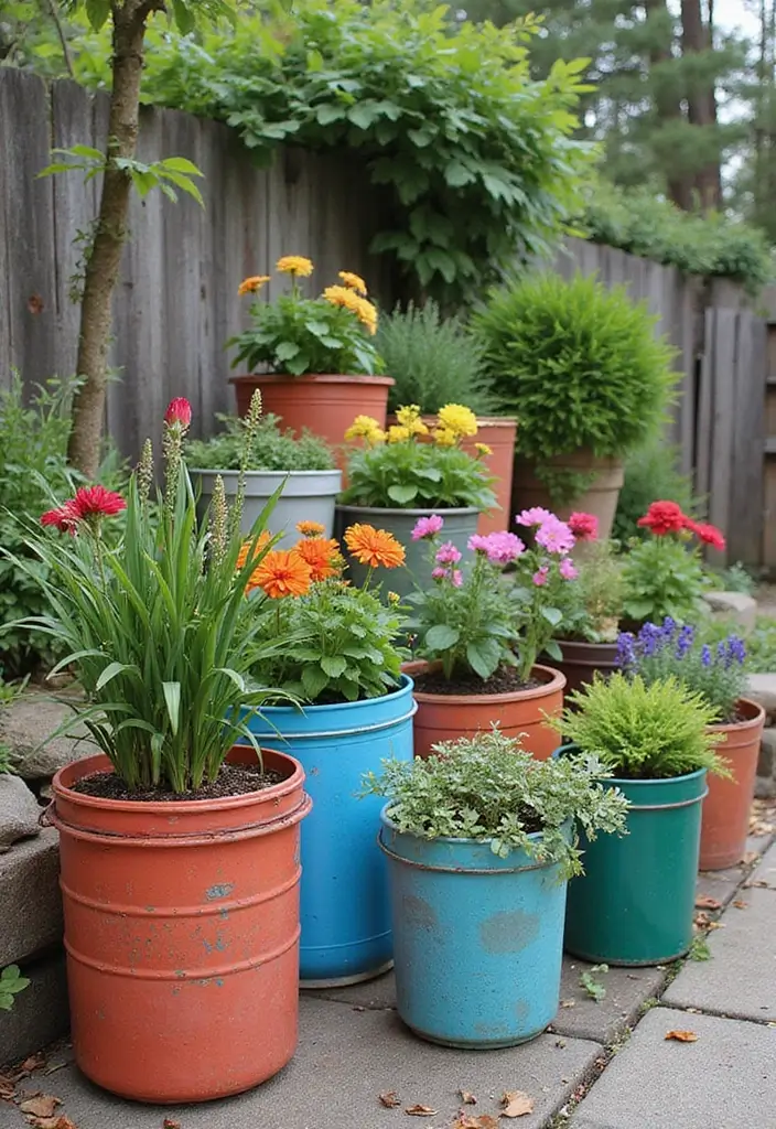 27 Backyard Decoration Ideas That Instantly Refresh Spaces - 5. Recycled Planters