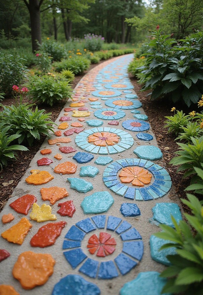 27 Backyard Inspo Pins People Can’t Stop Saving - 24. Artistic Outdoor Mosaics