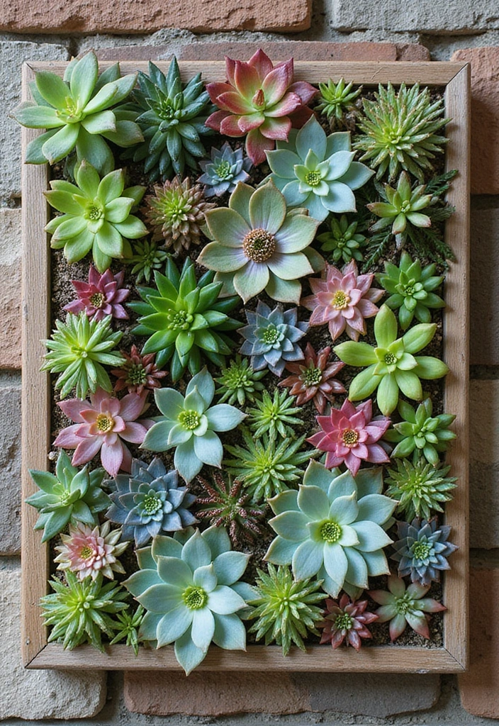 27 Backyard Inspo Pins People Can’t Stop Saving - 6. DIY Succulent Wall Art