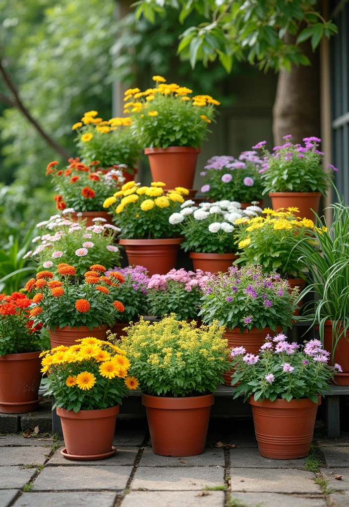 27 Backyard Inspo Pins People Can’t Stop Saving - 9. Colorful Potted Plants