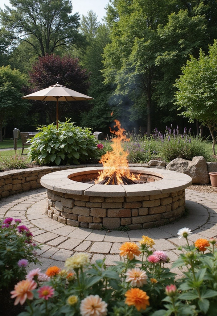 27 Backyard Landscaping With Fire Pit Inspirations 21 27 Backyard Landscaping With Fire Pit Inspirations 21. Fire Pit with Seasonal Flowers