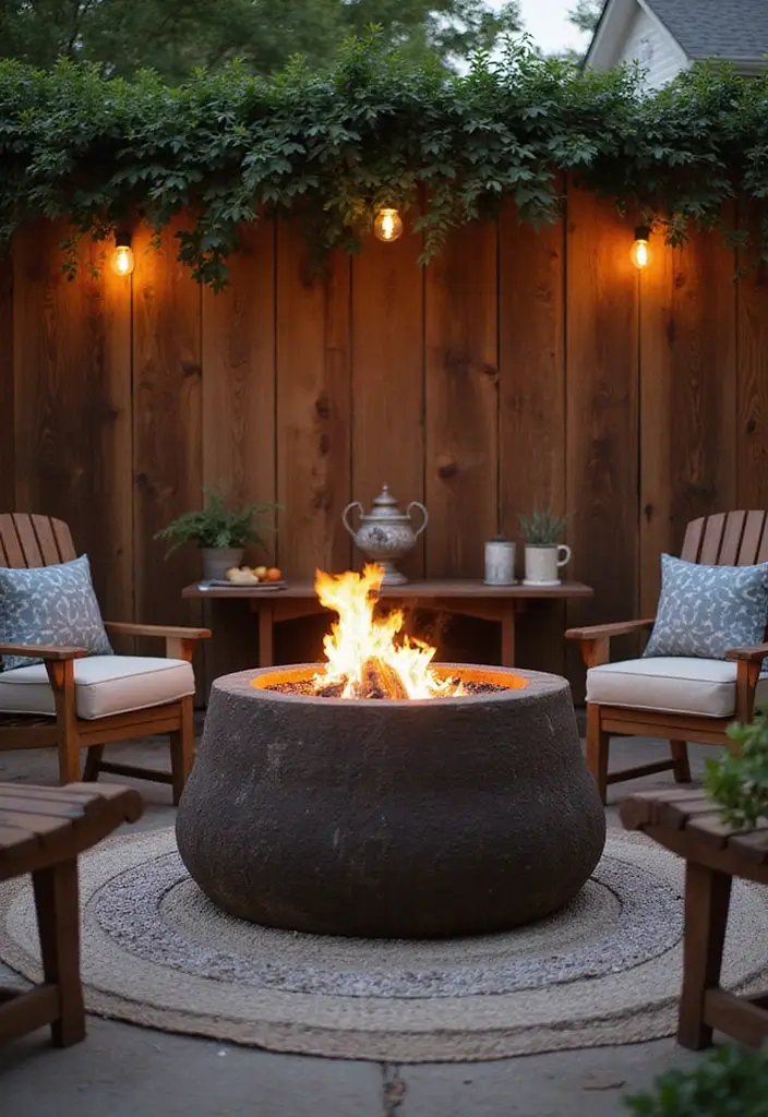 27 Backyard Landscaping With Fire Pit Inspirations 22 27 Backyard Landscaping With Fire Pit Inspirations 22. Fire Pit with a Rustic Backdrop