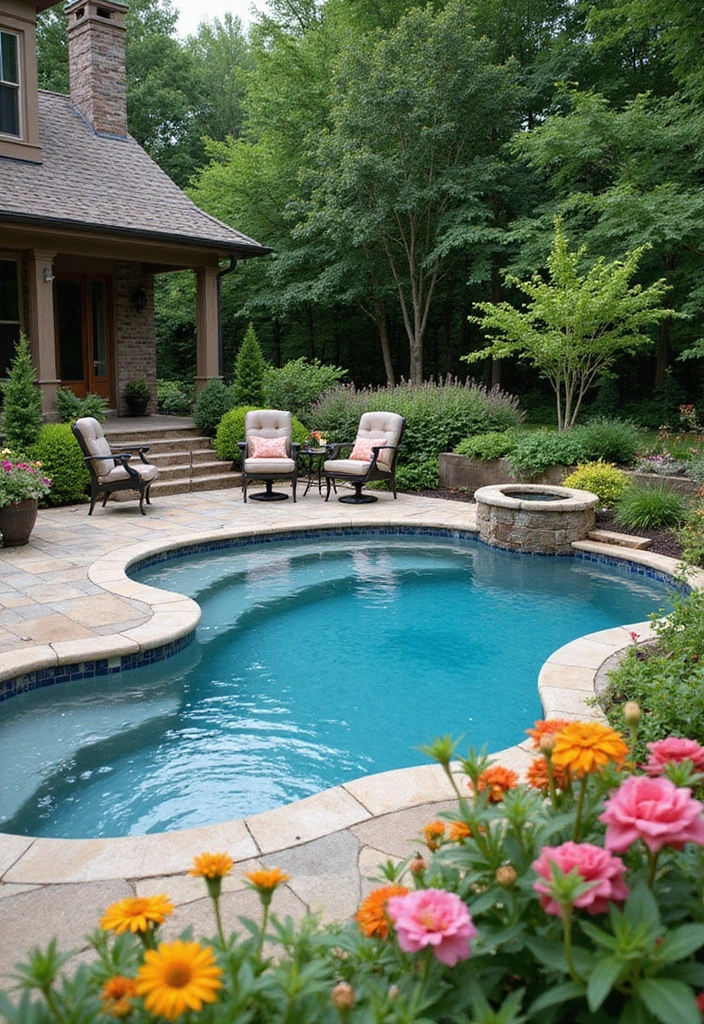 27 Backyard Landscaping With Pool That Look Breathtaking - 11. Artistic Pool Shapes