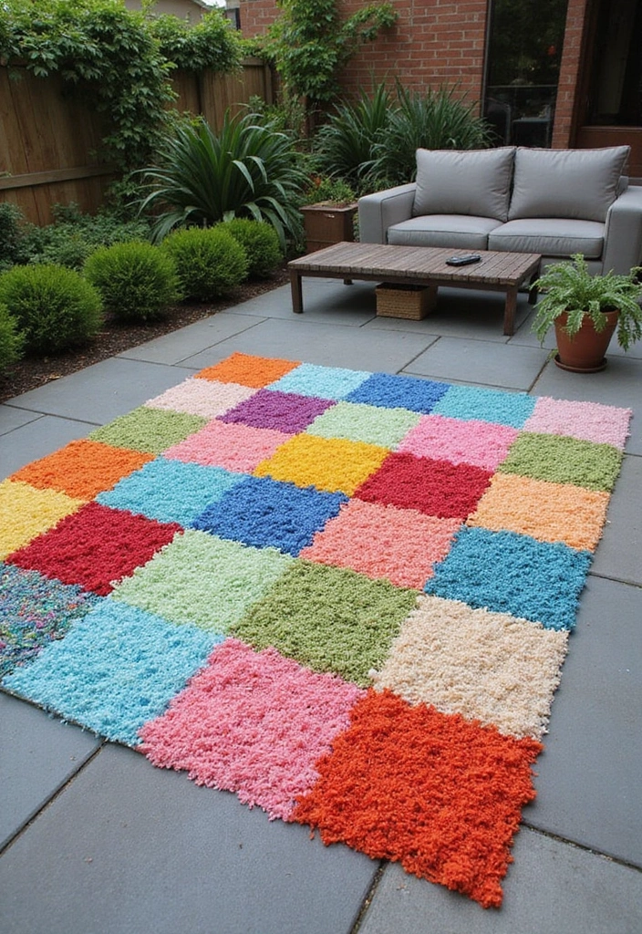 27 Backyard Patio Ideas Pinterest Users Are Loving 11. DIY Outdoor Rugs