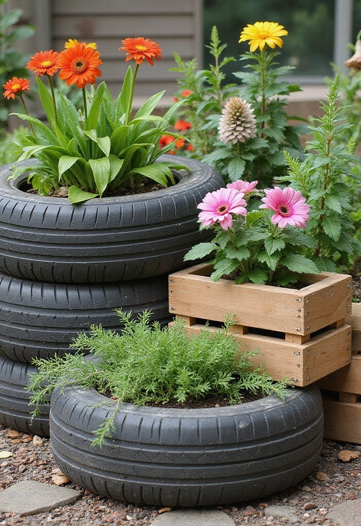 27 Backyard Patio Ideas Pinterest Users Are Loving 12. Upcycled Planters