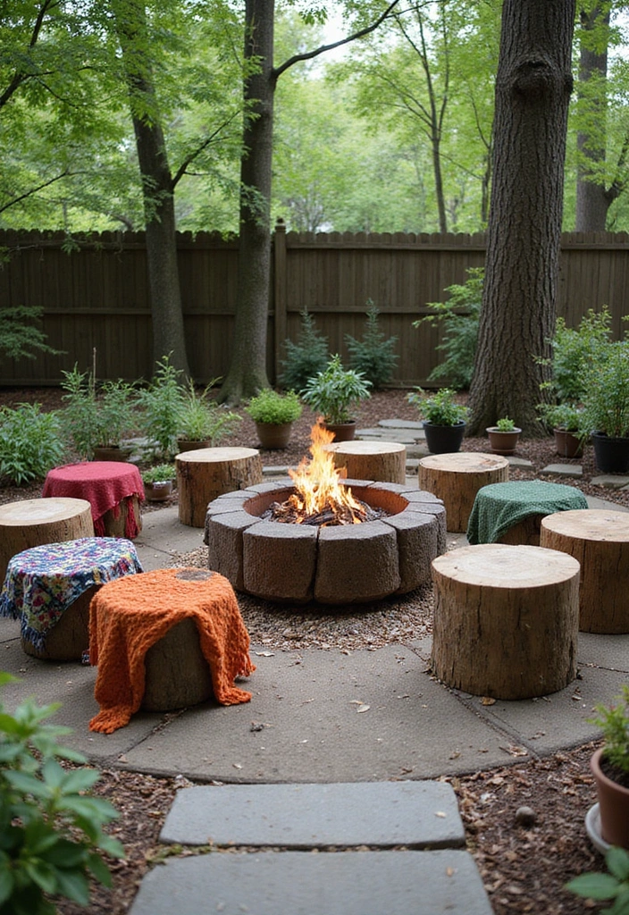 27 Backyard Patio Ideas Pinterest Users Are Loving 15. Tree Stump Seating