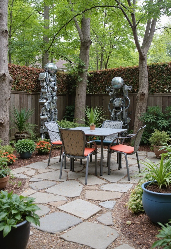 27 Backyard Patio Ideas Pinterest Users Are Loving 24. Outdoor Art Installations