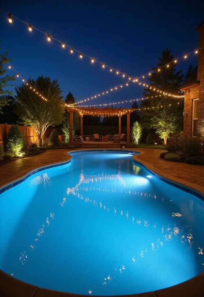 27 Pool in Backyard Ideas That Turn Homes Into Resorts - 13. Elegant Pool Lighting