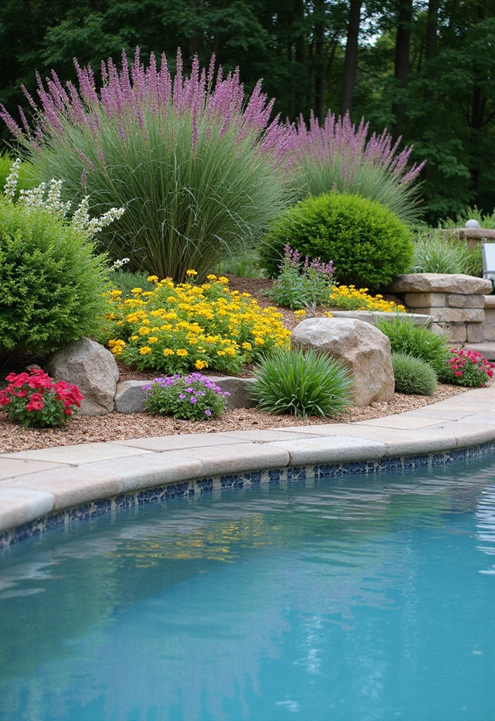 27 Pool in Backyard Ideas That Turn Homes Into Resorts - 17. Landscaped Pool Borders