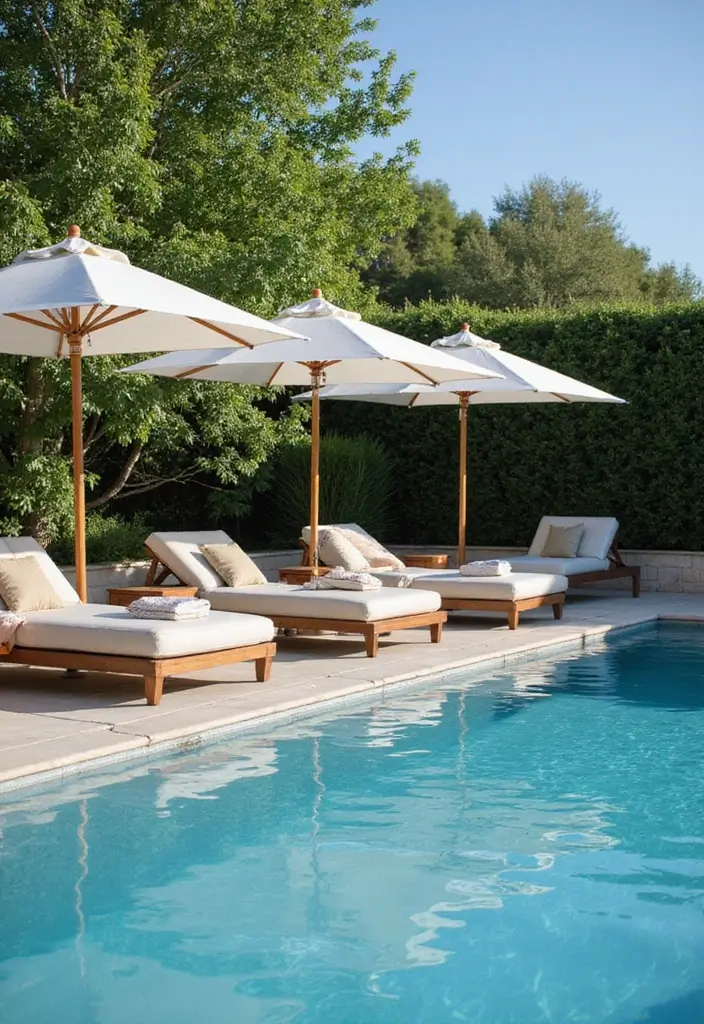 27 Pool in Backyard Ideas That Turn Homes Into Resorts - 5. Poolside Lounge Area