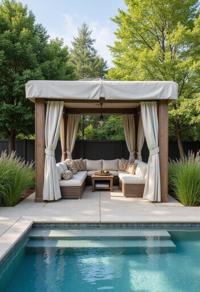 27 Pool in Backyard Ideas That Turn Homes Into Resorts - 9. Luxurious Poolside Cabana