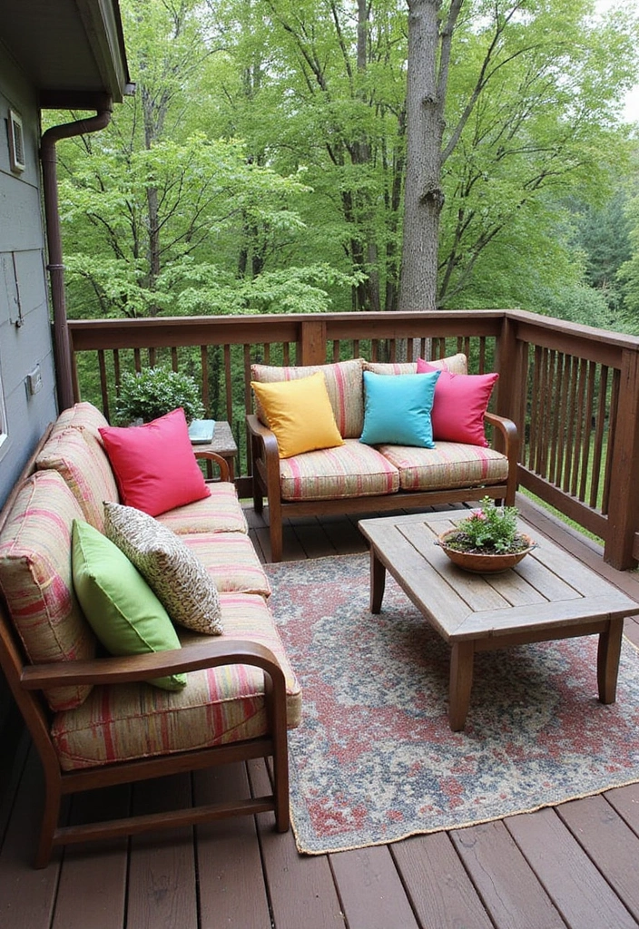 27 Small Backyard Deck Ideas That Maximize Tight Spaces - 23. Weather-Resistant Fabrics
