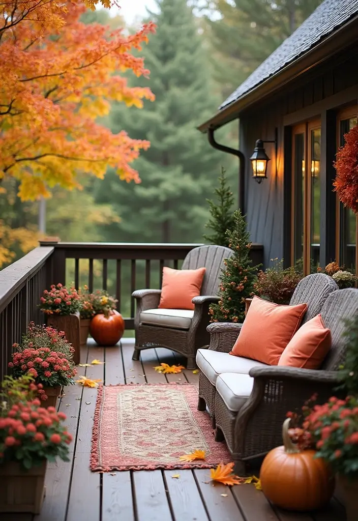 27 Small Backyard Deck Ideas That Maximize Tight Spaces - 27. Seasonal Decor