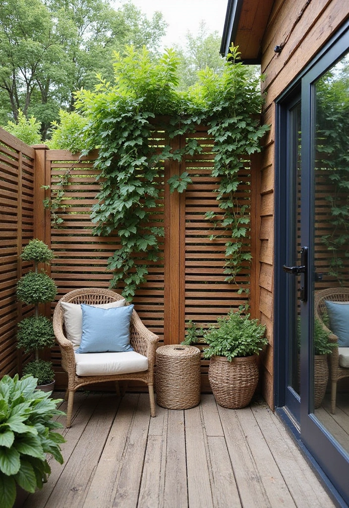 27 Small Backyard Deck Ideas That Maximize Tight Spaces - 8. Decorative Screens