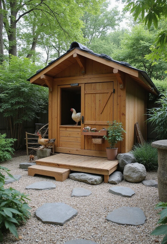 28 Backyard Chicken Coop Designs That Look Charming 16. Zen Chicken Coop