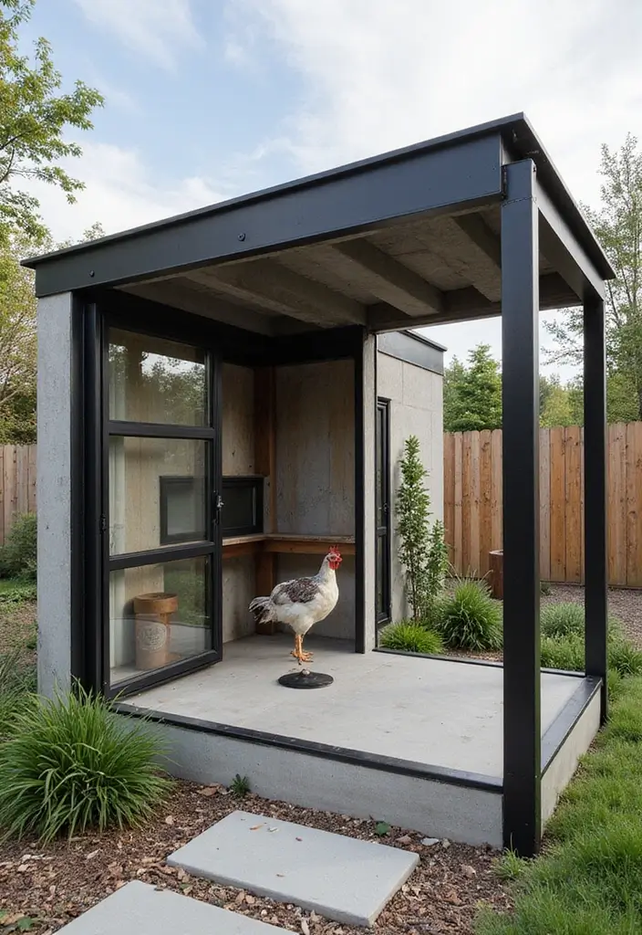 28 Backyard Chicken Coop Designs That Look Charming 19. Industrial Style Coop