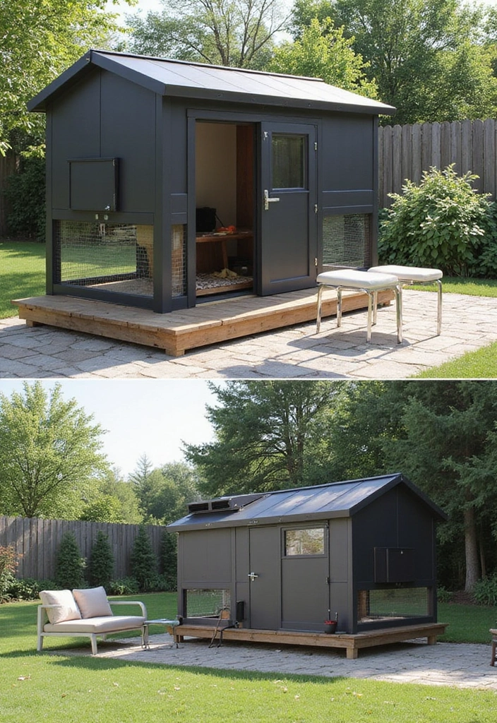 28 Backyard Chicken Coop Designs That Look Charming 2. Modern Minimalist Design