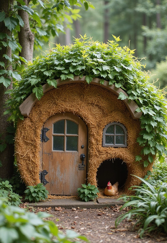 28 Backyard Chicken Coop Designs That Look Charming 5. Eco Friendly Straw Bale Coop