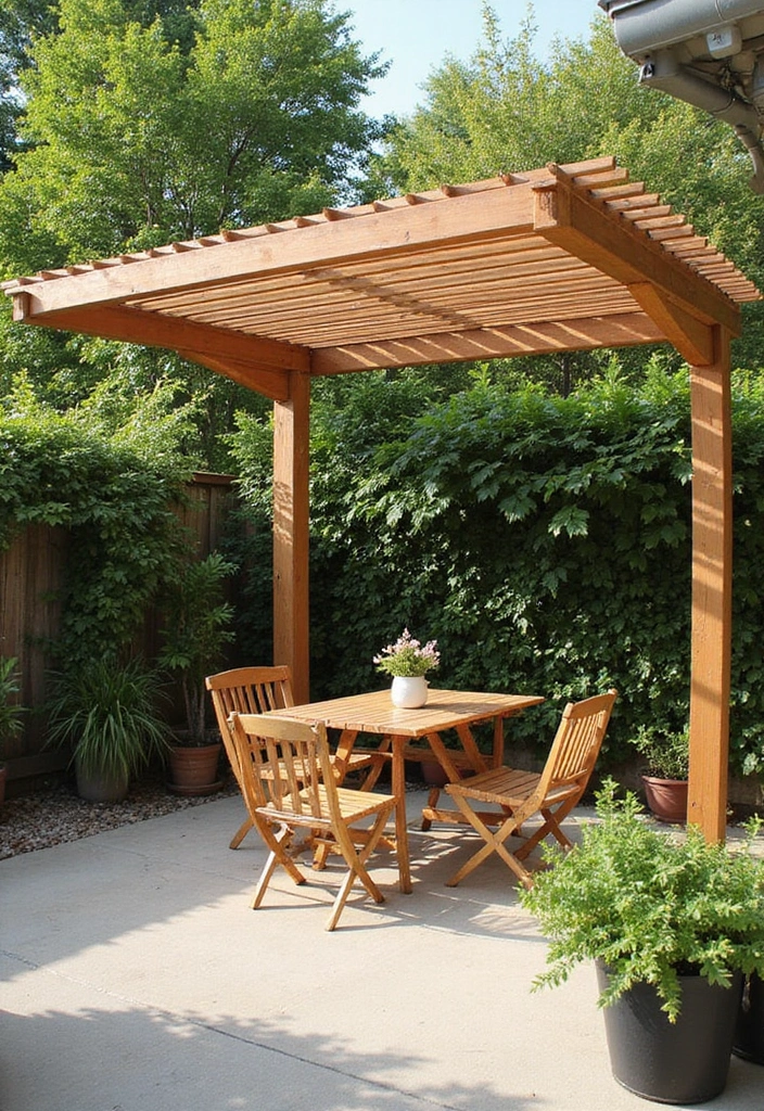 28 Backyard Covered Patio Ideas for All Seasons - 1. Minimalist Wooden Canopy