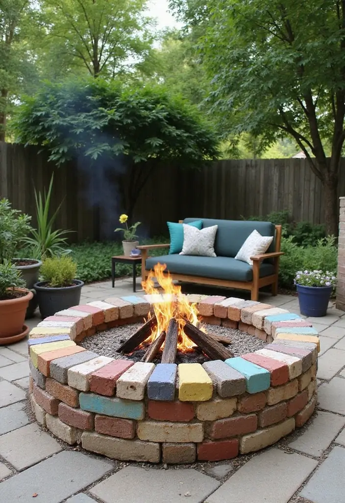 28 Backyard Fire Pit Ideas for Cozy Evenings Outside - 1. Eco-Brick Fire Pit